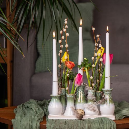 Product Decorative ceramic vases on a tray, versatile home decoration, 26cm