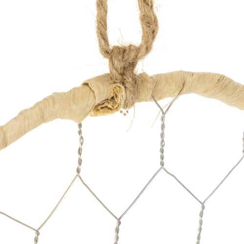 Product Decorative metal raffia hanging rings, Ø20cm, 4 pieces, boho wall decoration, window decoration