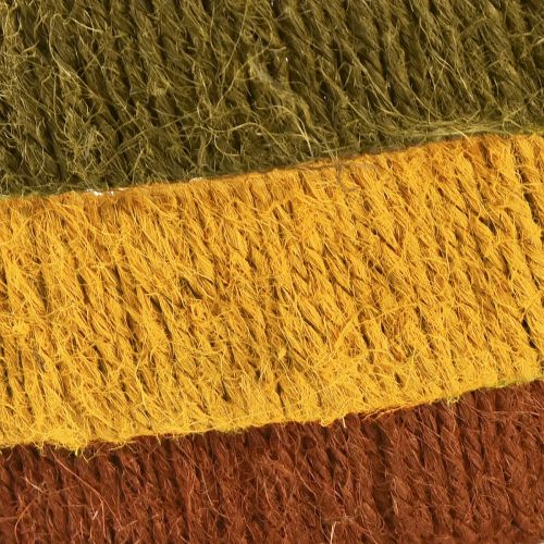 Product Decorative Ring Jute Loop Yellow Ochre Brown 4cm Ø30cm 3pcs