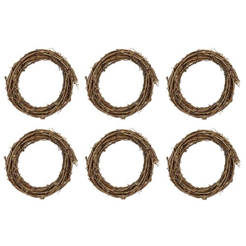 Product Decorative ring mini grapevine wreath natural Ø15cm 6 pieces DIY decoration