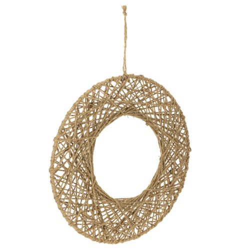 Floristik24 Decorative jute rings, natural hanging decoration, boho style, Ø38cm, 2 pieces, metal rings, wall decoration, window decoration