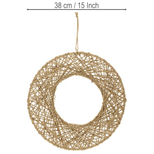 Product Decorative jute rings, natural hanging decoration, boho style, Ø38cm, 2 pieces, metal rings, wall decoration, window decoration