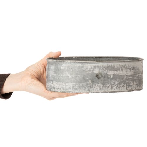 Product Decorative metal bowl, oval, grey, L22.5/19.5/16cm, set of 3