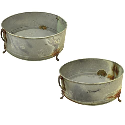 Product Decorative bowl base metal handle rust 42/46.5cm set of 2