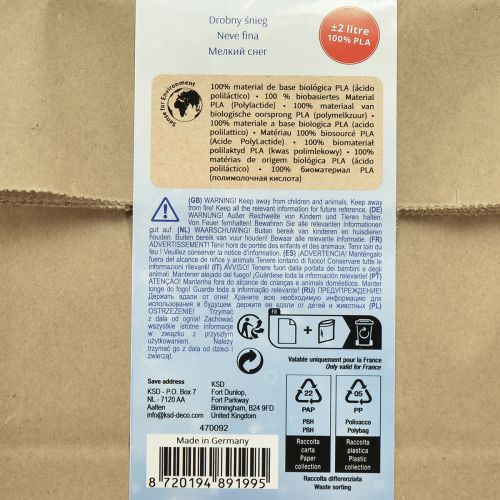 Product Decorative Snow White Corn 100% Biobased Material 40g