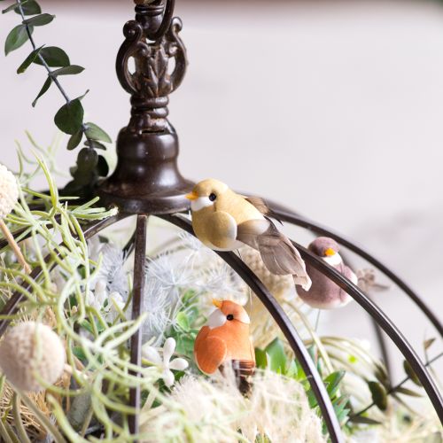 Product Decorative birds, artificial home decor, spring occasion, with colorful plumage made of real feathers, 5cm, 18 pieces