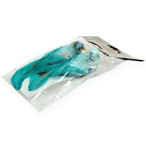 Floristik24 Decorative bird on wire turquoise 13cm 2pcs