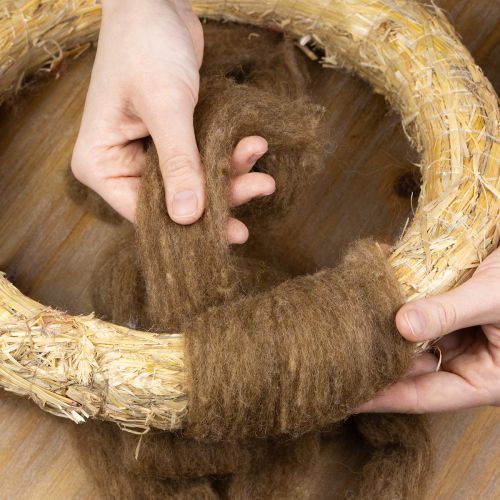 Product Wool cord, decorative wool, brown, 2m. Wool cord, felting wool for crafts &amp; floristry.