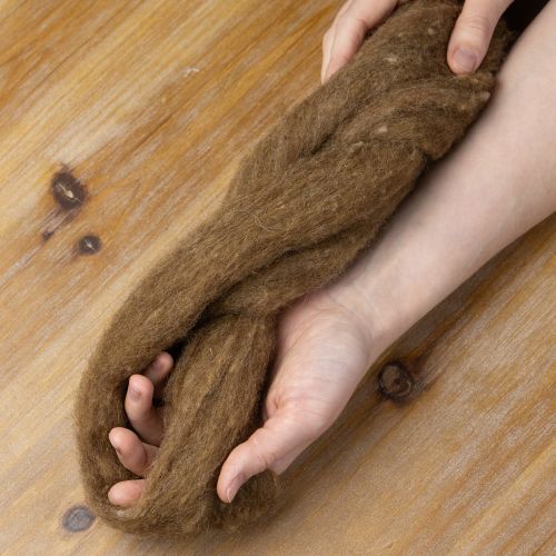 Product Wool cord, decorative wool, brown, 2m. Wool cord, felting wool for crafts &amp; floristry.