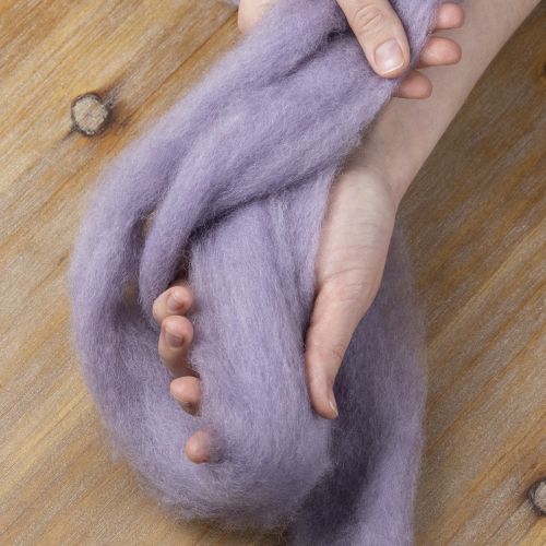 Product Decorative wool, light purple, 2m wool cord, felted wool for crafts & floristry
