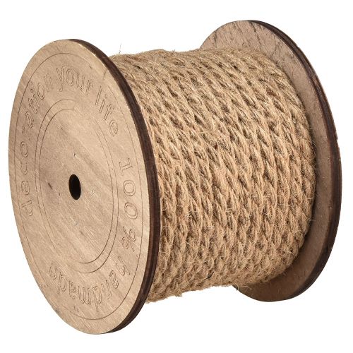 Thick jute cord on wooden spool decorative cord Ø6mm 18m