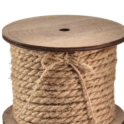 Floristik24 Thick jute cord on wooden spool decorative cord Ø6mm 18m