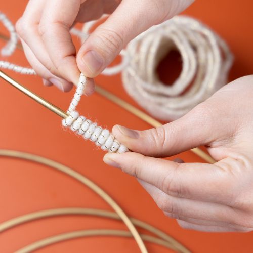 Product Wool cord white with gold thread 5m x 5mm with wire for decoration and crafting