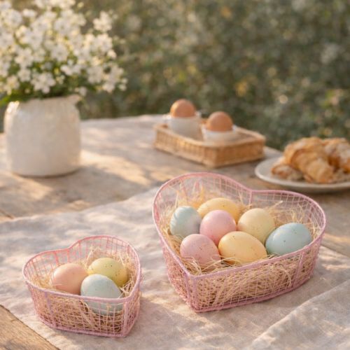 Product Wire baskets, heart-shaped, for decoration and organization, 20cm, set of 4.