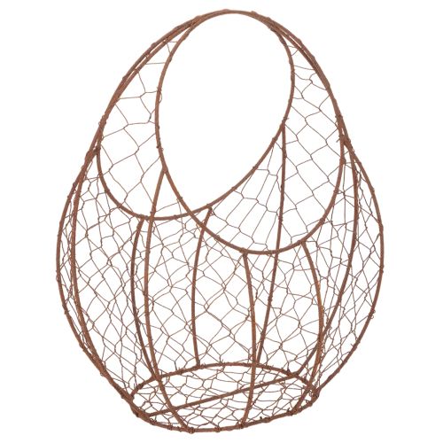Wire basket, metal planter, spring decoration, Easter basket, brown, rust finish, H34cm L30cm buy online | Floristik24.ie