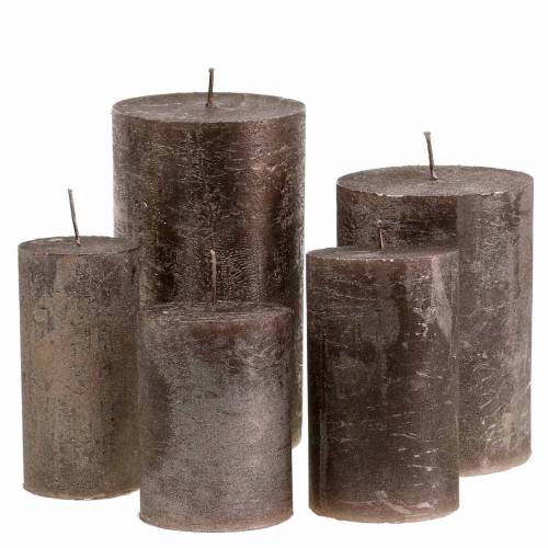 Product Solid coloured candles copper metallic various sizes