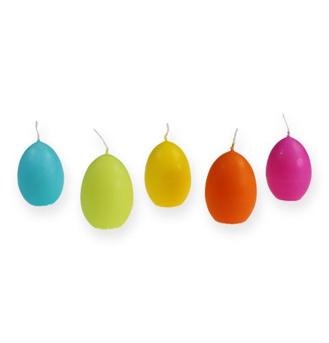 Easter egg candles 6cm multicolored assorted 12pcs | Floristik24.ie