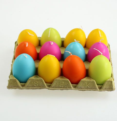 Easter egg candles 6cm multicolored assorted 12pcs | Floristik24.ie