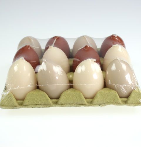 Floristik24 Decorative egg candles 6cm 3-color assorted 12pcs