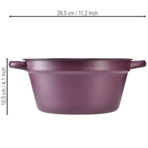 Product Bucket with handles, metal planter, purple, Ø22.5cm, H10.5cm