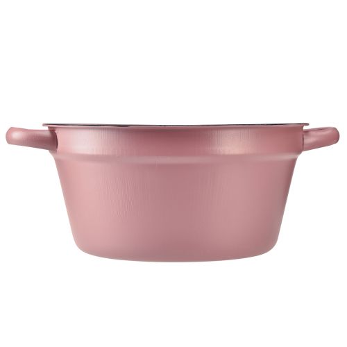 Product Bucket with handles metal planter pink Ø22.5cm H10.5cm