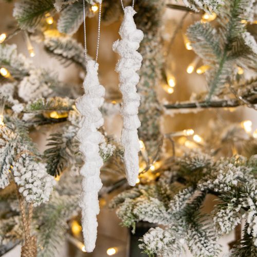 Product Icicle decoration snow-covered Christmas tree decoration 14cm 4 pieces