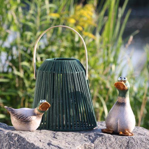 Floristik24 Duck Decoration Ceramic Brown Green Drake Sitting H17.5cm 2 Pcs