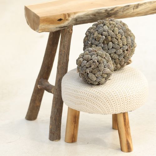 Product Alder cone decorative ball for hanging, white washed, 20cm