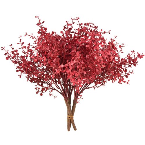 Eucalyptus bush red artificial plant eucalyptus 28cm 3pcs