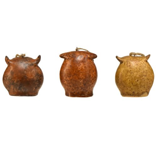 Product Adorable Owl Pendants – Rustic Browns, 5.6 cm – Perfect Decoration for Fall and Christmas – 3 pcs