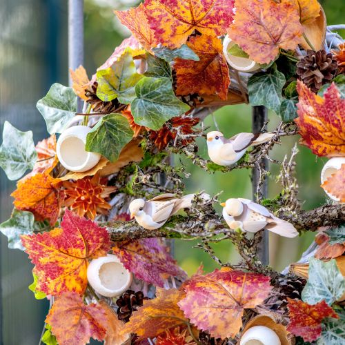 Floristik24 Feather bird on wire, decorative bird with feathers orange brown 4cm 12 pcs