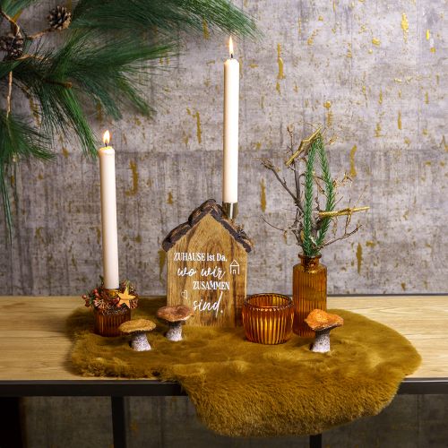 Floristik24 Fur rug decoration brown faux fur rug 55×38cm