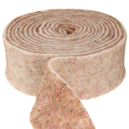 Felt ribbon wool ribbon decorative fabric brown-red beige wool felt 7.5cm 5m