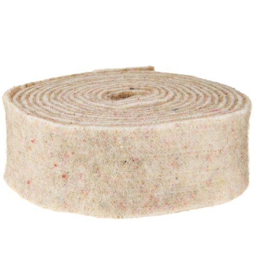 Product Felt ribbon wool ribbon decorative fabric brown-red beige wool felt 7.5cm 5m