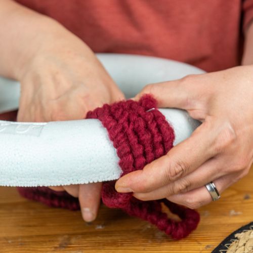 Product Felt cord fleece Mirabell 25m dark red