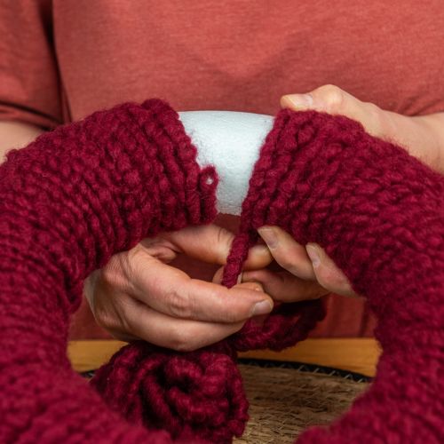 Product Felt cord fleece Mirabell 25m dark red