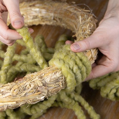 Product Fluffy Mirabell felt cord, wool, green, 25m decorative ribbon for floristry, decoration, crafts, DIY