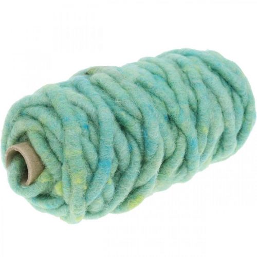 Floristik24 Felt cord with wire cord fleece green 20m