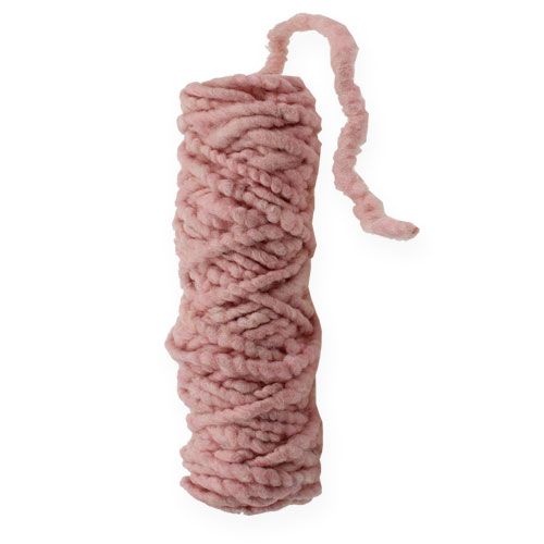 Floristik24 Felt cord fleece Mirabell 25m pink