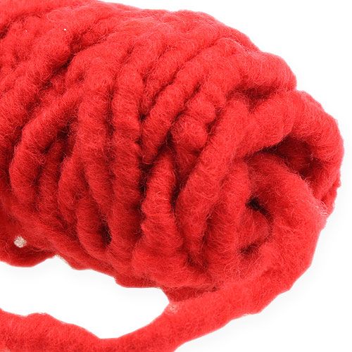 Product Felt cord fleece Mirabell 25m red