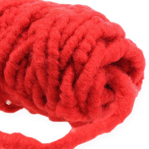 Product Felt Cord Flausch Mirabell 25m Red