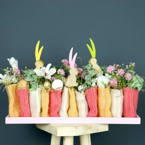 Floristik24 Pink wooden tray 49cm x 16.5cm