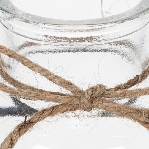 Decorative bottle vase, glass and wood, 23x12x19.5cm, 2 pieces | Floristik24.ie