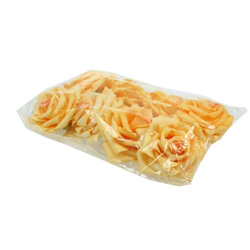 Floristik24 Foamrose Yellow Ø10cm 8 pcs