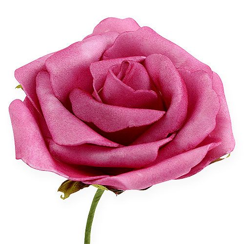 Floristik24 Foam rose Ø 8cm fuchsia 18 pcs