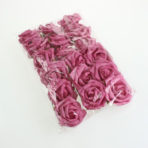 Floristik24 Foam rose Ø 8cm fuchsia 18 pcs