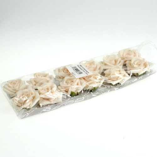 Floristik24 Foam rose blossom cream 5cm with needle 12pcs