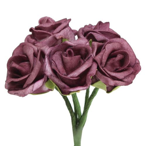 Floristik24 Foam Rose Bordeaux Ø3.5cm 30pcs