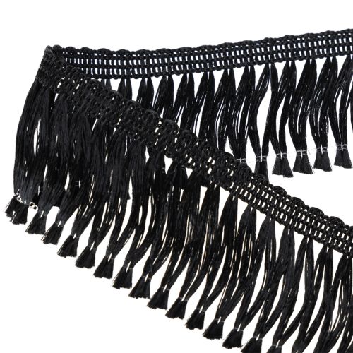 Product Black fringed ribbon 4cm, cordon trim, decorative fringed lurex 25m