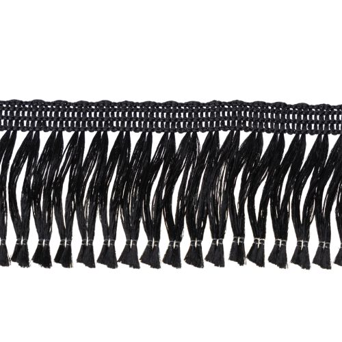 Product Black fringed ribbon 4cm, cordon trim, decorative fringed lurex 25m
